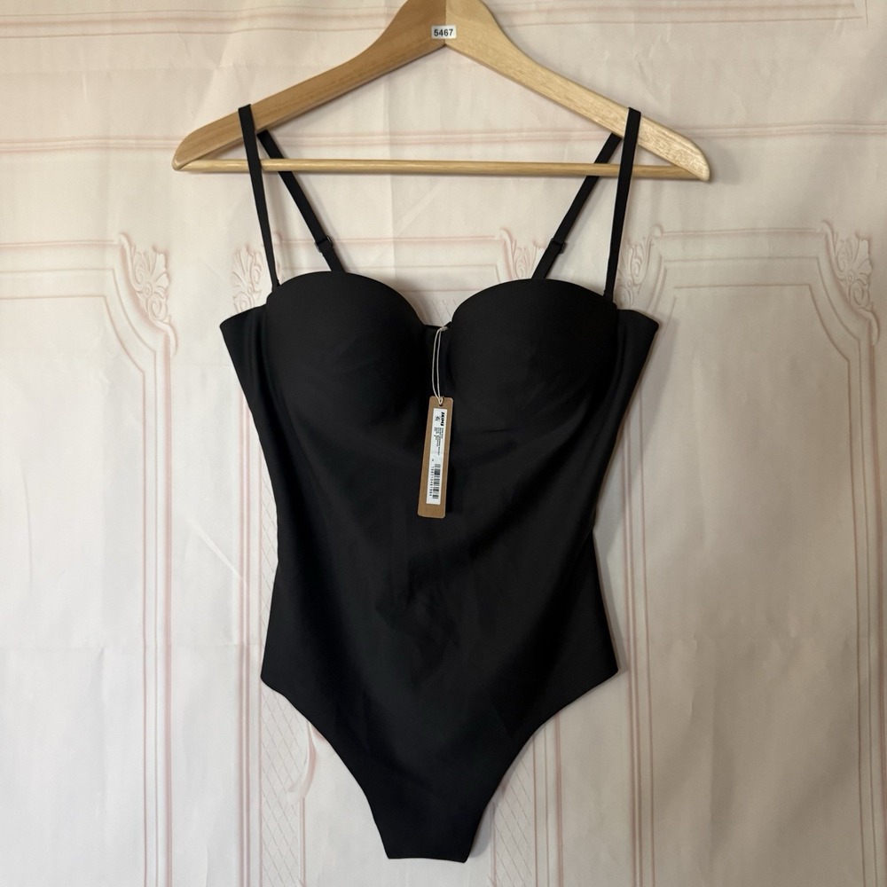 Skims Underwire Body Molded Thong Bodysuit Size Medium Onyx Black NWT $138